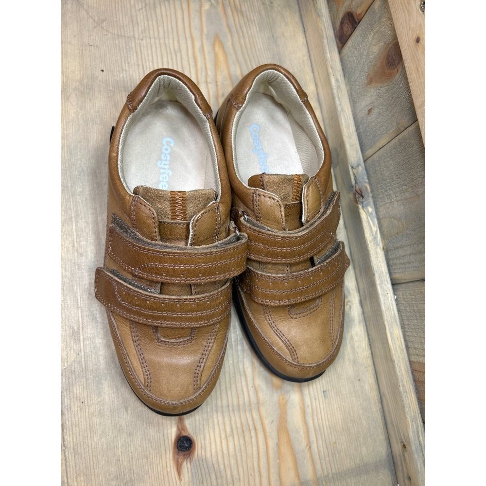 Cosy Feet Tan Leather Comfort Shoes Hook & Loop UK6 US8 Womens EU39 - Picture 3 of 7